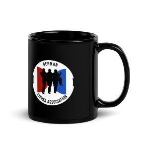 Schwarze glänzende Tasse
