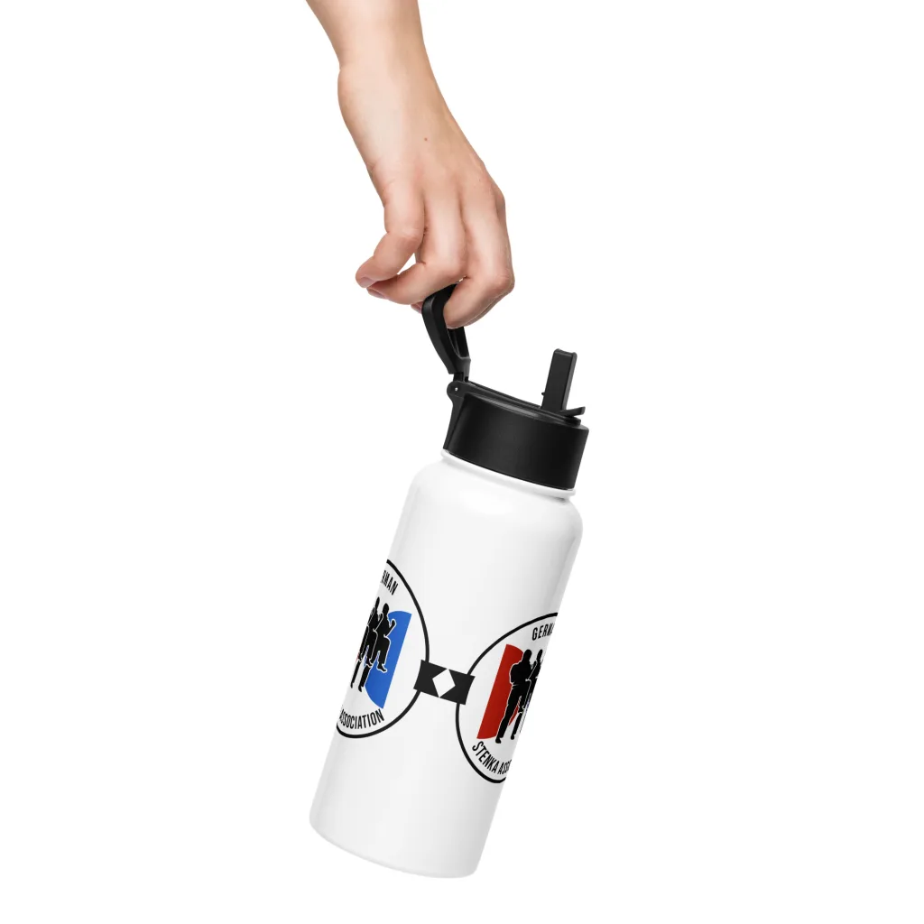Edelstahl Trinkflasche mit Strohhalm