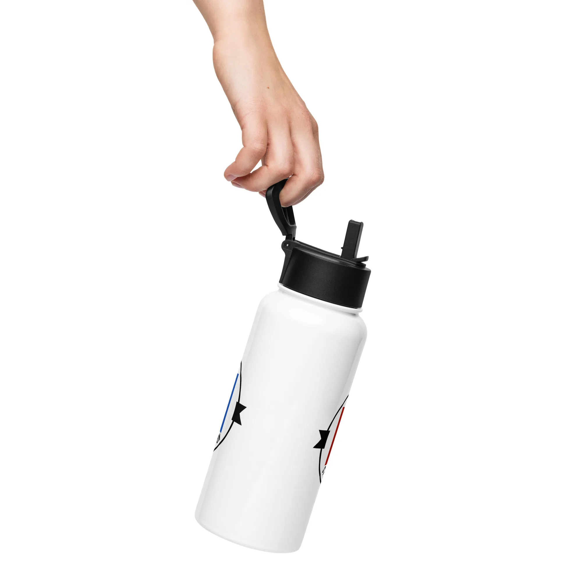 Edelstahl Trinkflasche mit Strohhalm – Bild 2