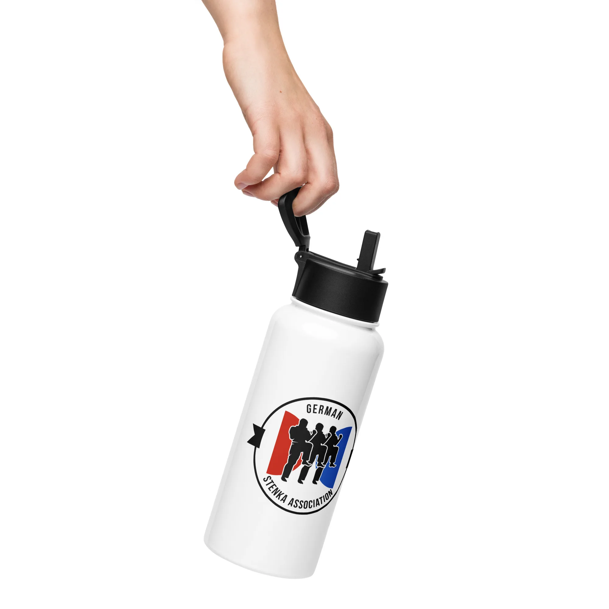 Edelstahl Trinkflasche mit Strohhalm – Bild 3