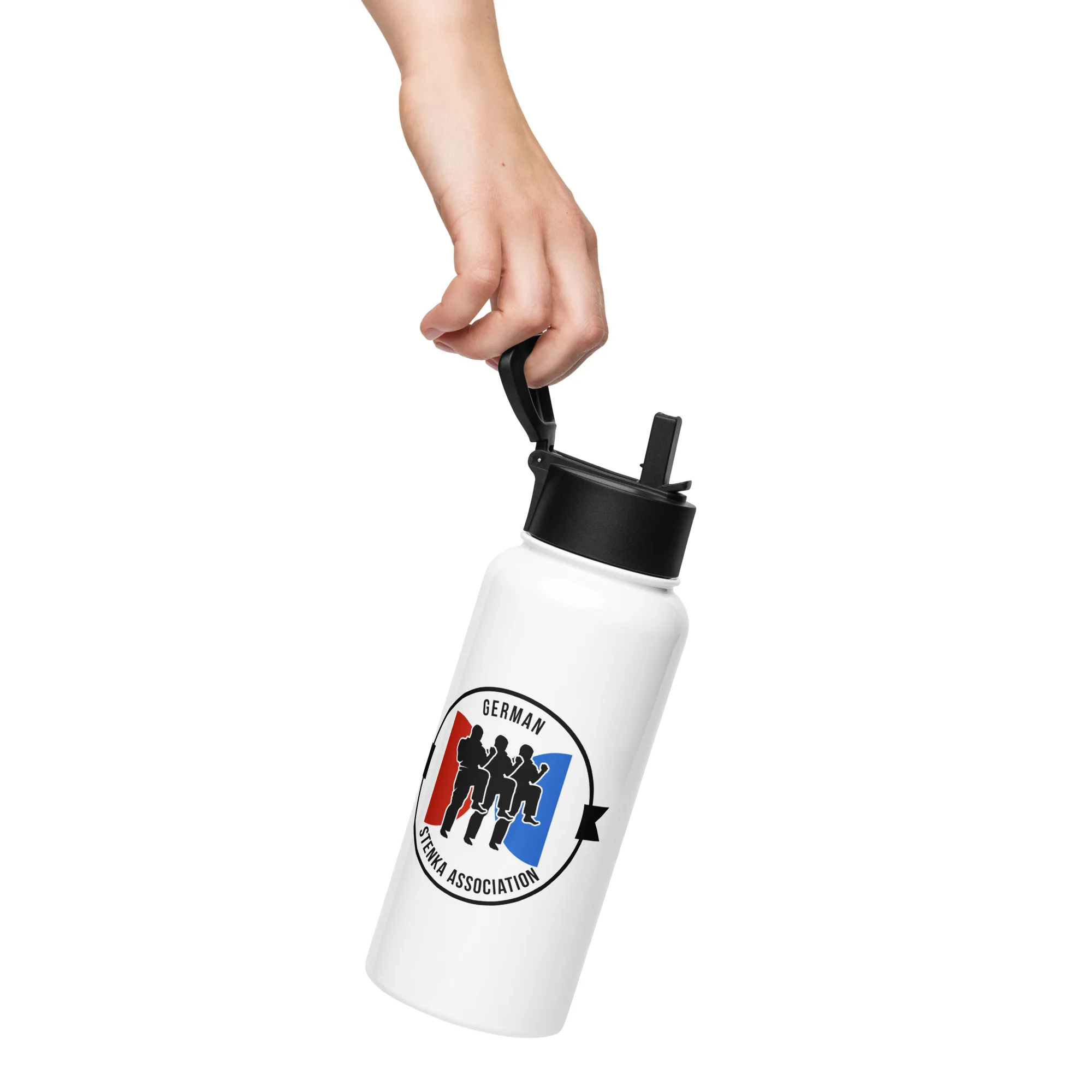 Edelstahl Trinkflasche mit Strohhalm – Bild 4
