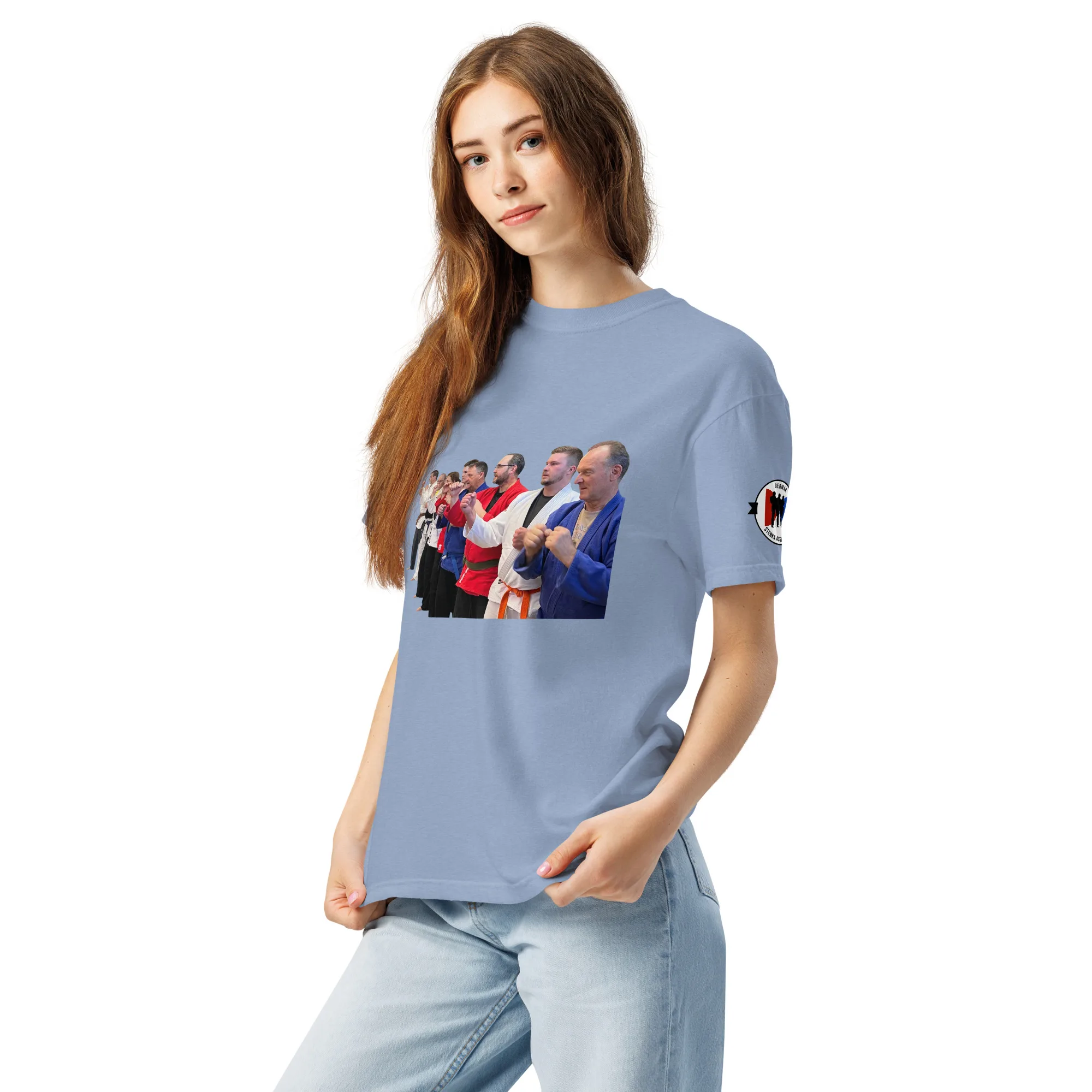 Schweres textilgefärbtes Unisex-T-Shirt – Bild 7